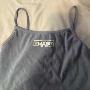 PLAYBOY Gray Ribbed Bralette